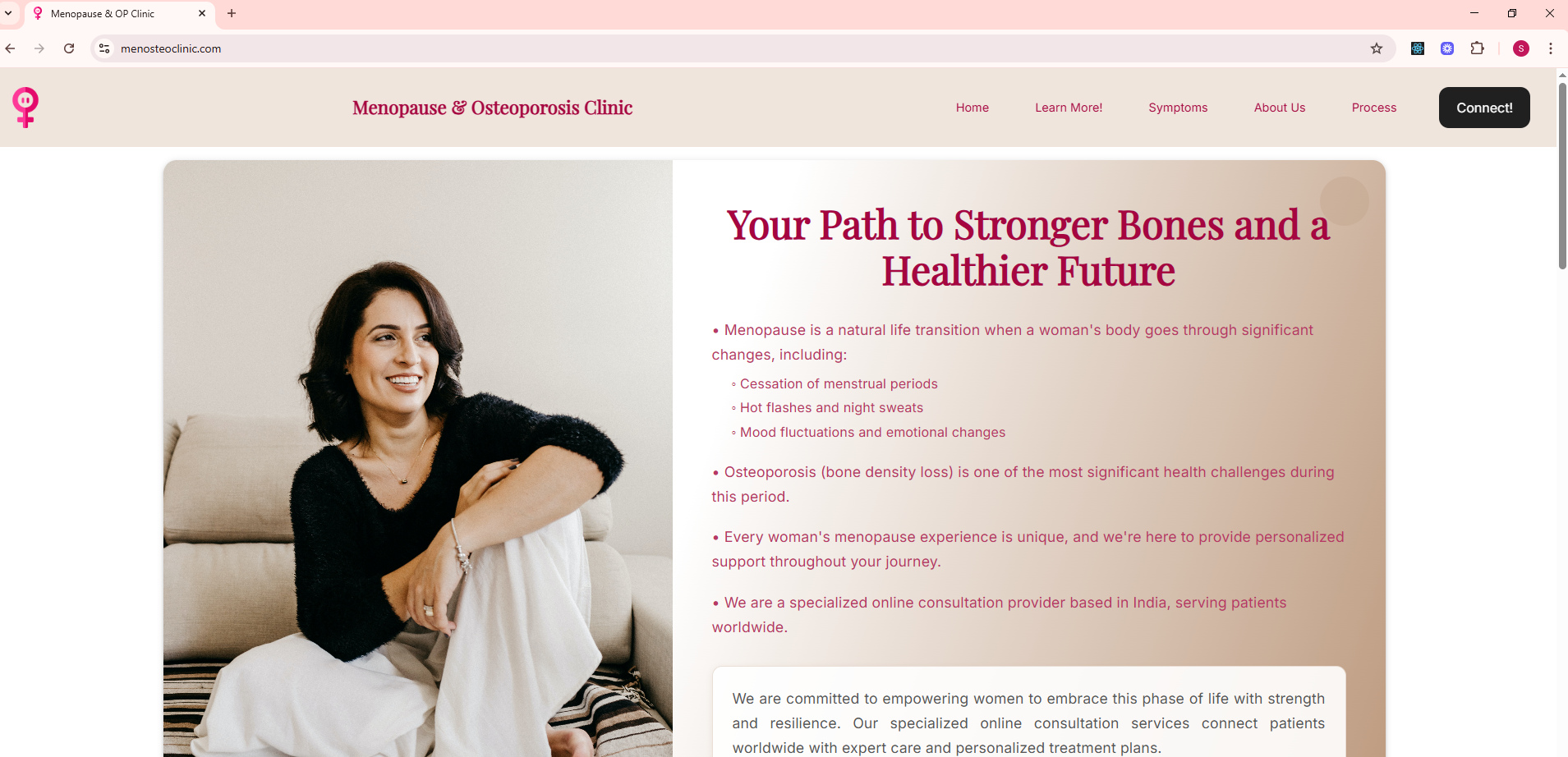Menopause Clinic Website preview